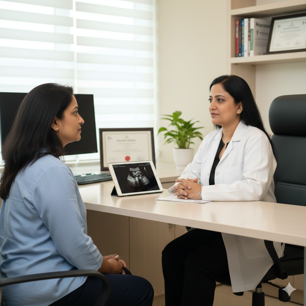 reast cancer surgeon in Lucknow explaining breast screening